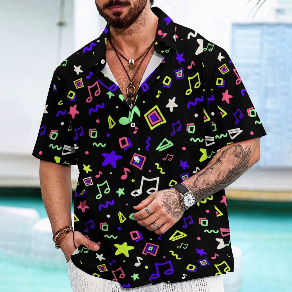 Cool Music Graphic Print Geek Shirt