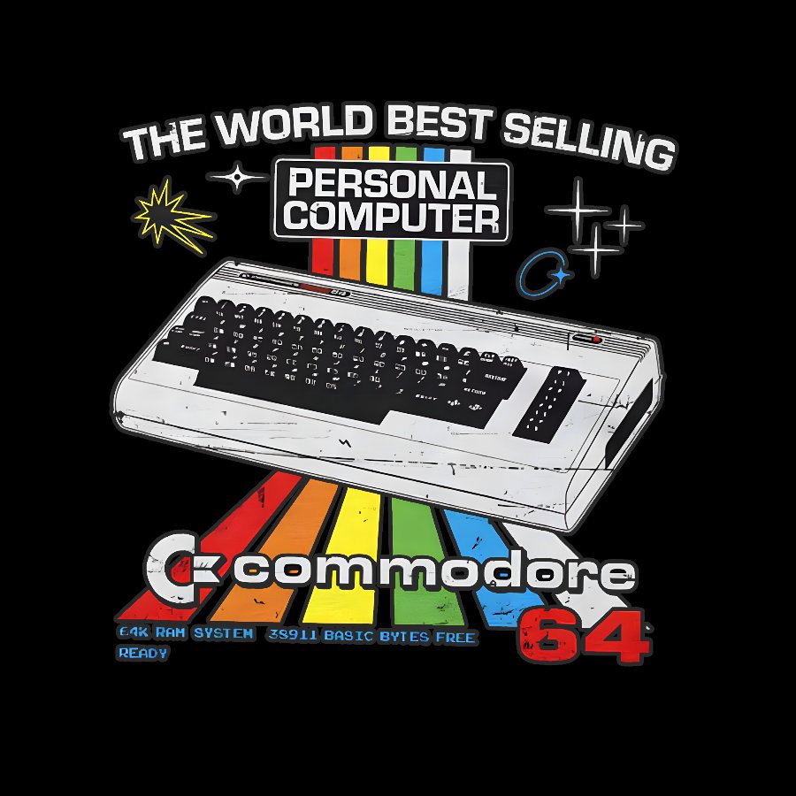 Retro Games Commodore 64 Personal Computer Geek T-Shirt