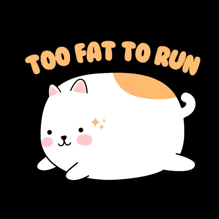 Too Fat To Run Funny Geek T-Shirt
