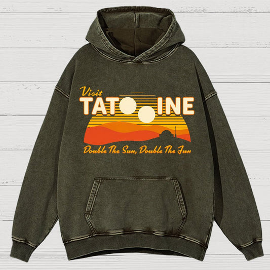 Double The Sun, Double The Fun Vintage Distressed Hoodie