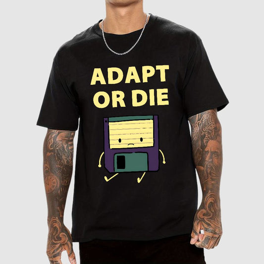 Adapt or Die Floppy Disk Geek T-Shirt