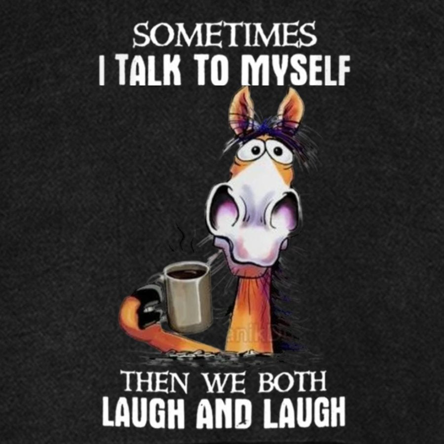 I Talk To Myself Then We Both Laugh And Laugh Canvas Vintage Distressed Hoodie