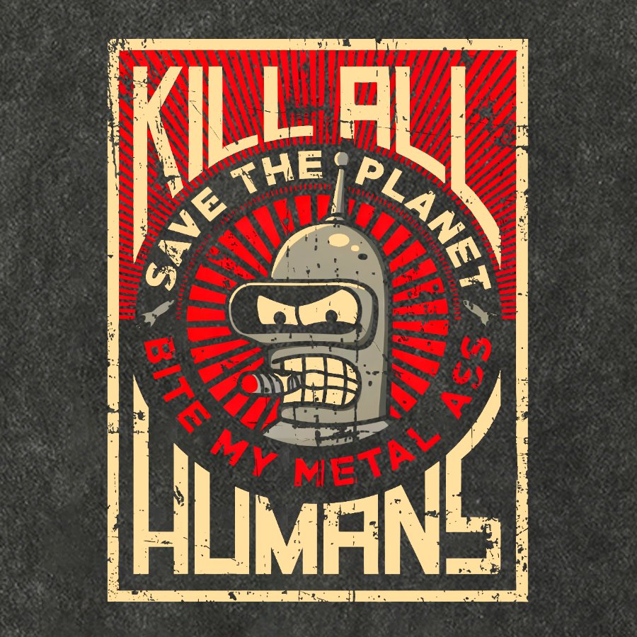 Save The Earth And Kill All Humans Nerdy Vintage Distressed T-shirt