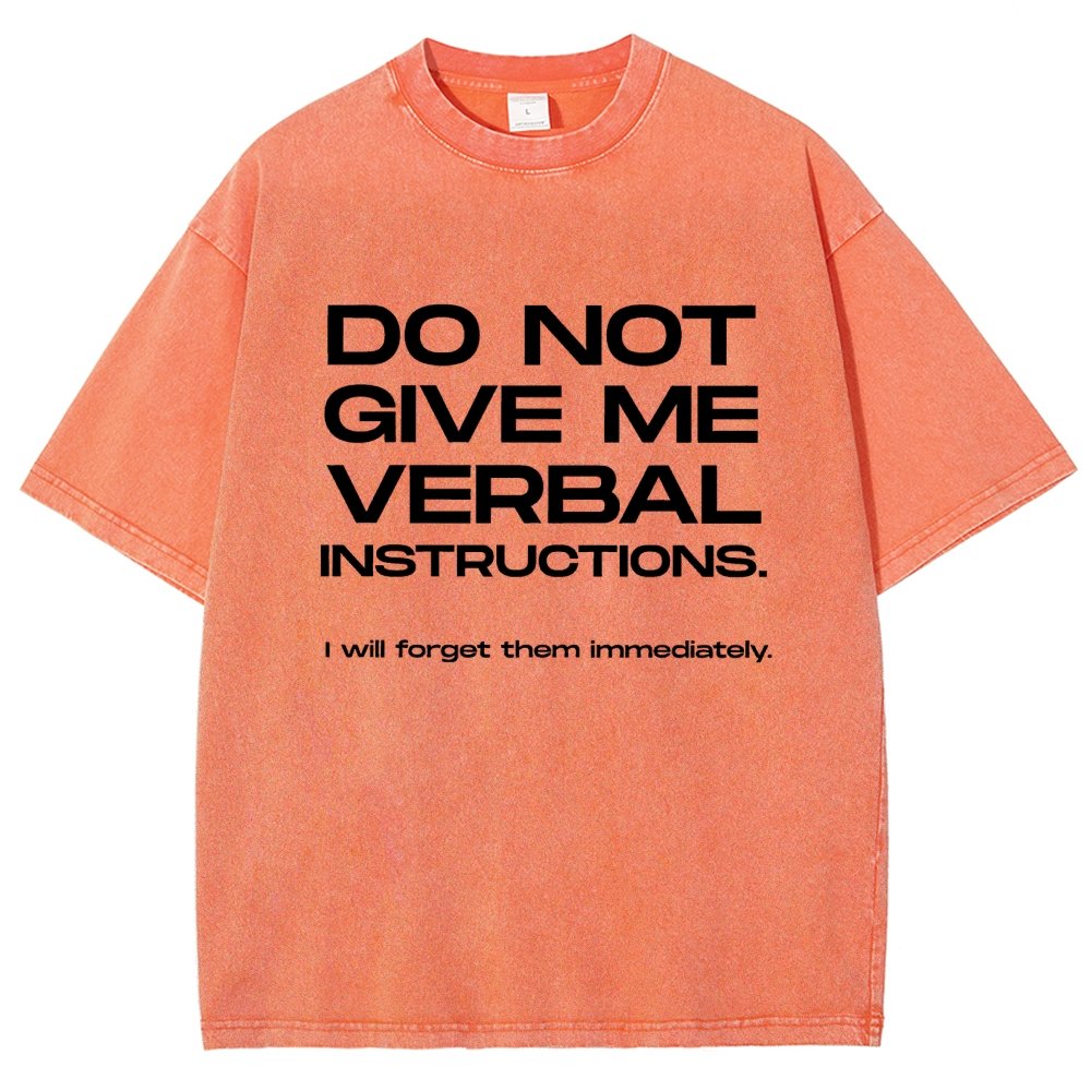 Funny ADHD Don’t Give Me Verbal Instructions Vintage Distressed T-shirt