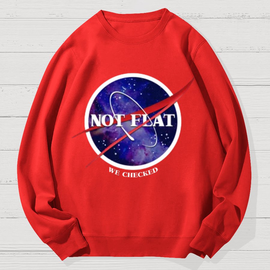 Not Flat Science Nerd Geek Cotton Sweatshirt