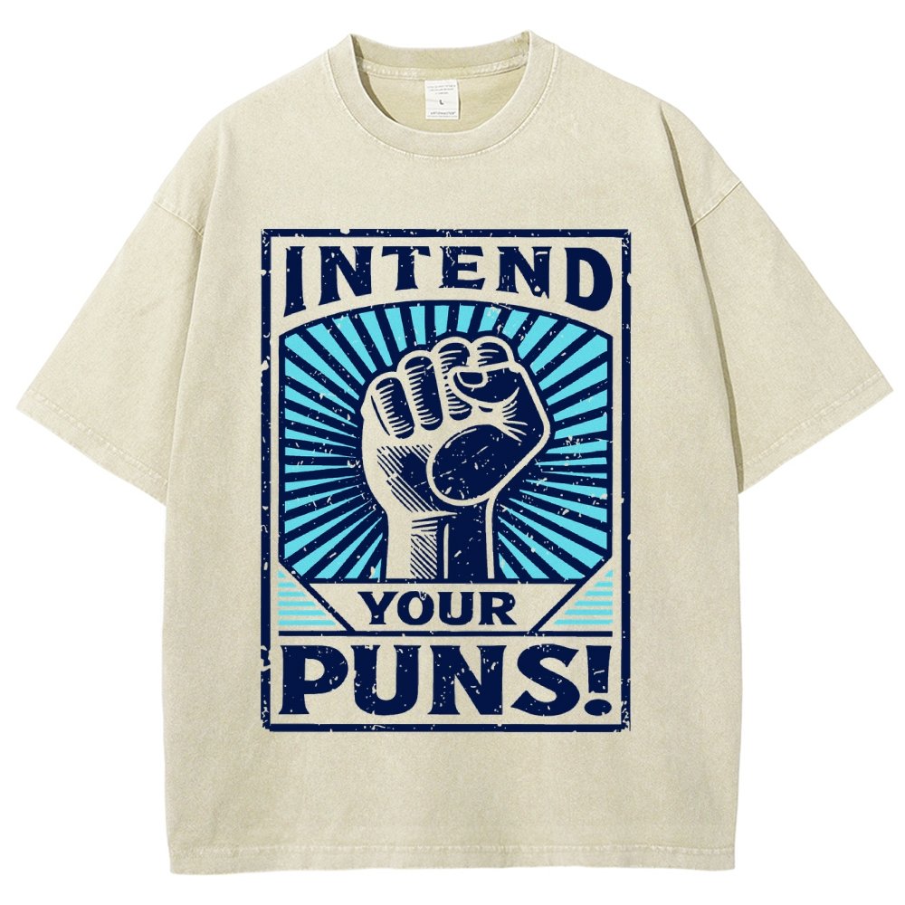 Intend Your Puns Vintage Distressed T-shirt