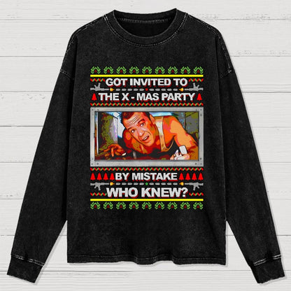 Got invited to the X-mas Party Washed Long Sleeve Tee