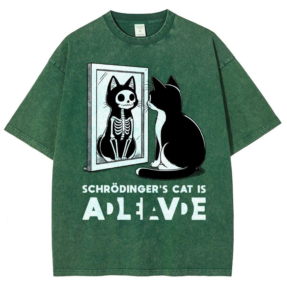 Schrödinger's Cat Alive Dead Vintage Distressed T-shirt