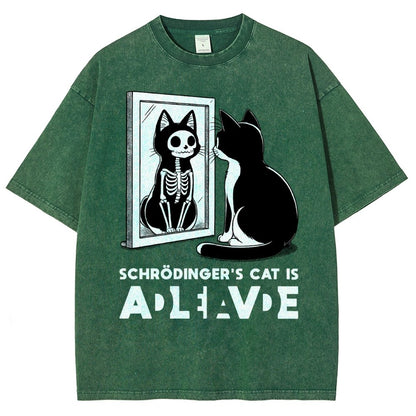 Schrödinger's Cat Alive Dead Vintage Distressed T-shirt