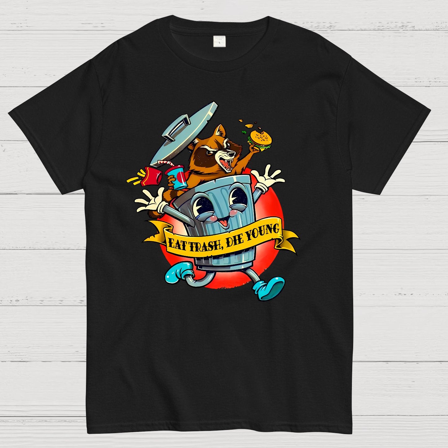 Eat Trash Die Young Vintage Cartoon Classic Geek T-Shirt