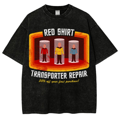 Red Shirt Spacecraft Repair Vintage Distressed T-shirt