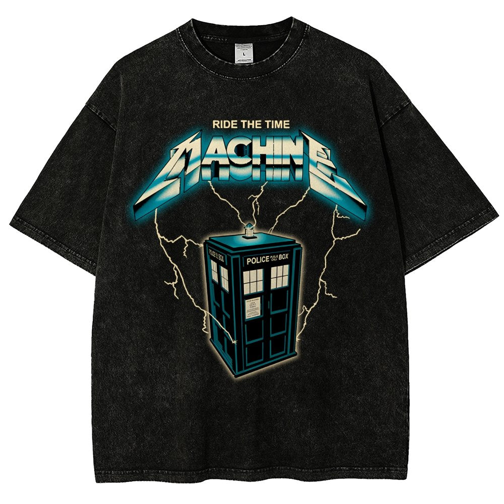 Ride the Time Machine Vintage Distressed T-shirt