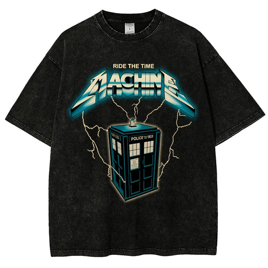 Ride the Time Machine Vintage Distressed T-shirt