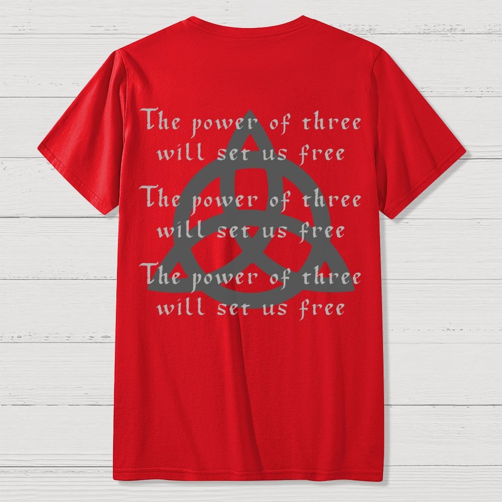 Power of Three Front And Back Printing Geek T-Shirt
