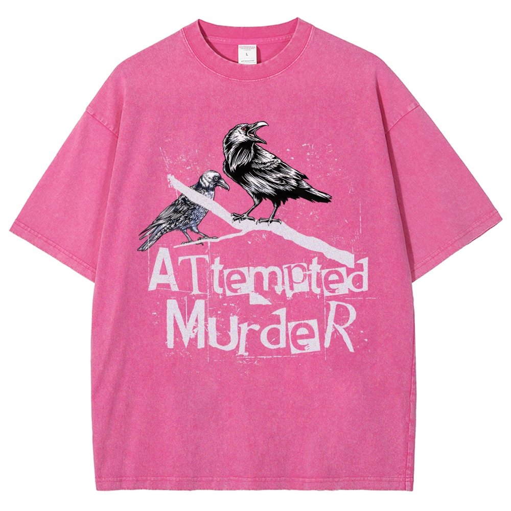Attempted Murder Crows Vintage Distressed T-shirt