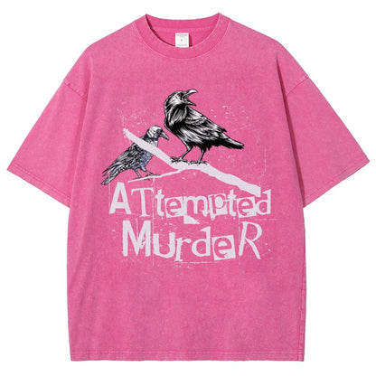 Attempted Murder Crows Vintage Distressed T-shirt