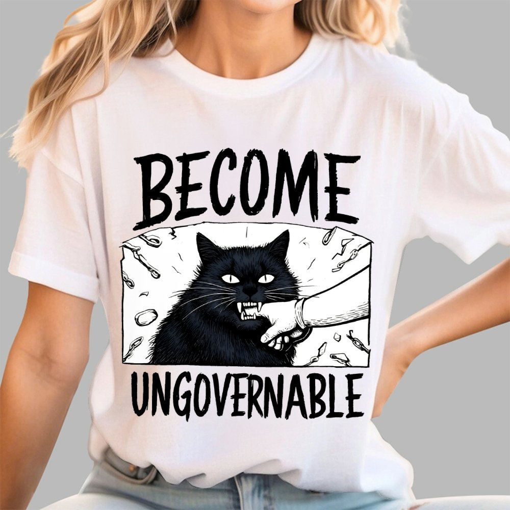 Cat Biting Arm Geek T-Shirt