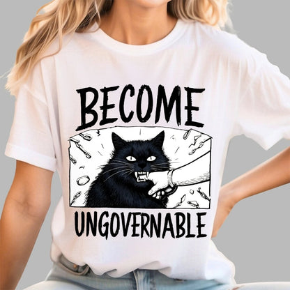 Cat Biting Arm Geek T-Shirt