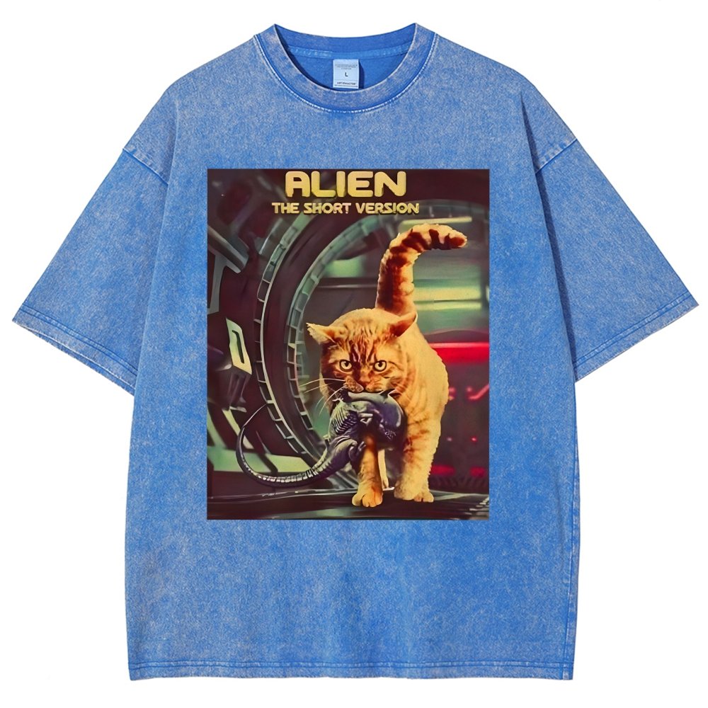 Mystery Cat Heavy Vintage Distressed T-shirt