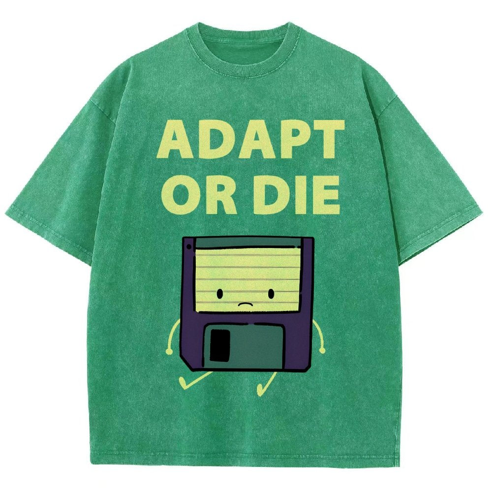 Adapt or Die Floppy Disk Vintage Distressed T-shirt