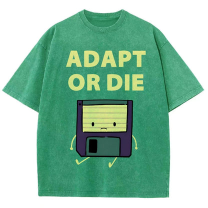 Adapt or Die Floppy Disk Vintage Distressed T-shirt