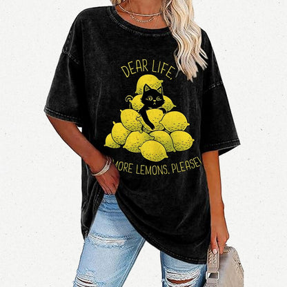 If Life Give You Lemons Black Cat Vintage Distressed T-shirt