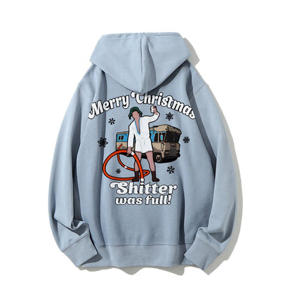 Merry Christmas Shitter Was Full Printed Back Unisex Cotton Hoodie