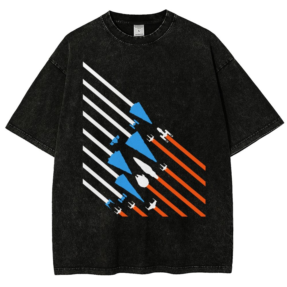Starship Stripes Vintage Distressed T-shirt