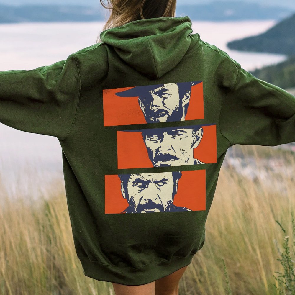 Buono Brutto Cattivo Printed Back Unisex Cotton Hoodie