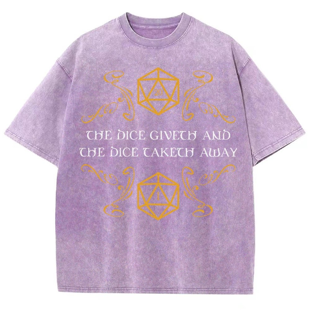 The Dice Giveth And Taketh Away Tabletop RPG Gaming Vintage Distressed T-shirt