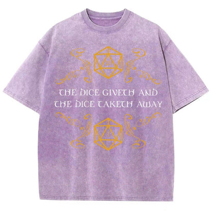 The Dice Giveth And Taketh Away Tabletop RPG Gaming Vintage Distressed T-shirt