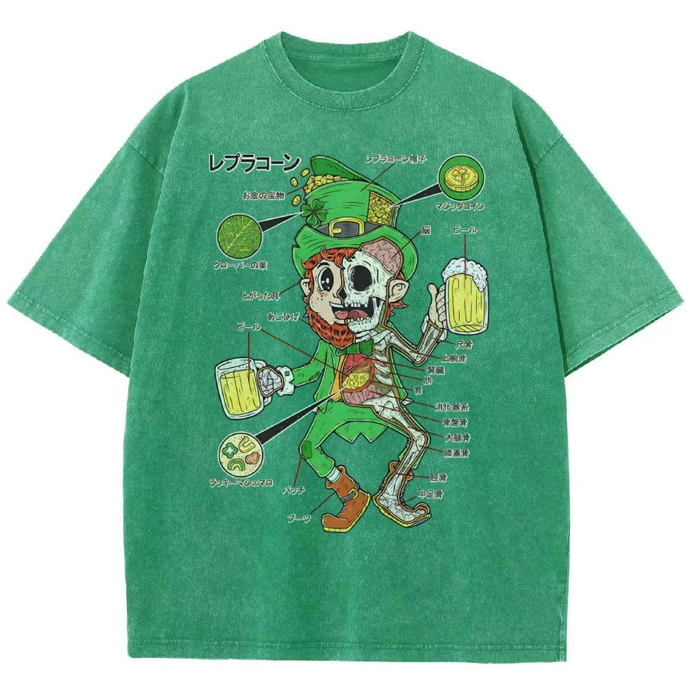 LEPRECHAUN ANATOMY-St. Patrick's Day Vintage Distressed T-shirt