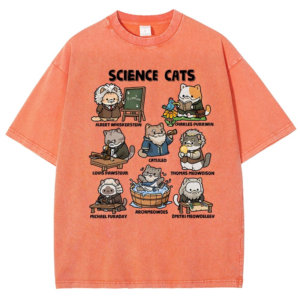 Science Cats Vintage Distressed T-shirt