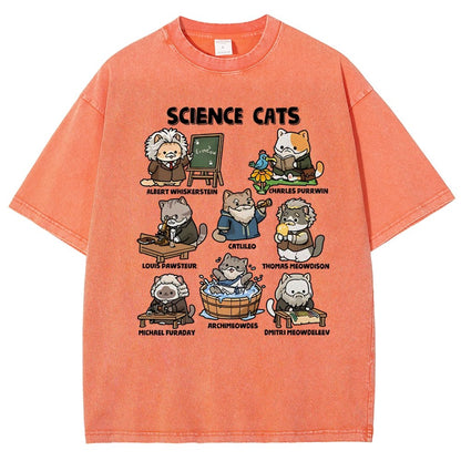 Science Cats Vintage Distressed T-shirt
