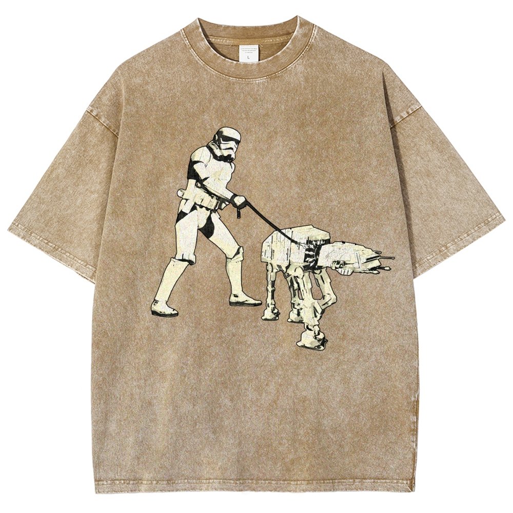 Empire Robot Dog-Planet Battles Vintage Distressed T-shirt