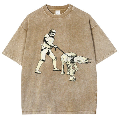 Empire Robot Dog-Planet Battles Vintage Distressed T-shirt