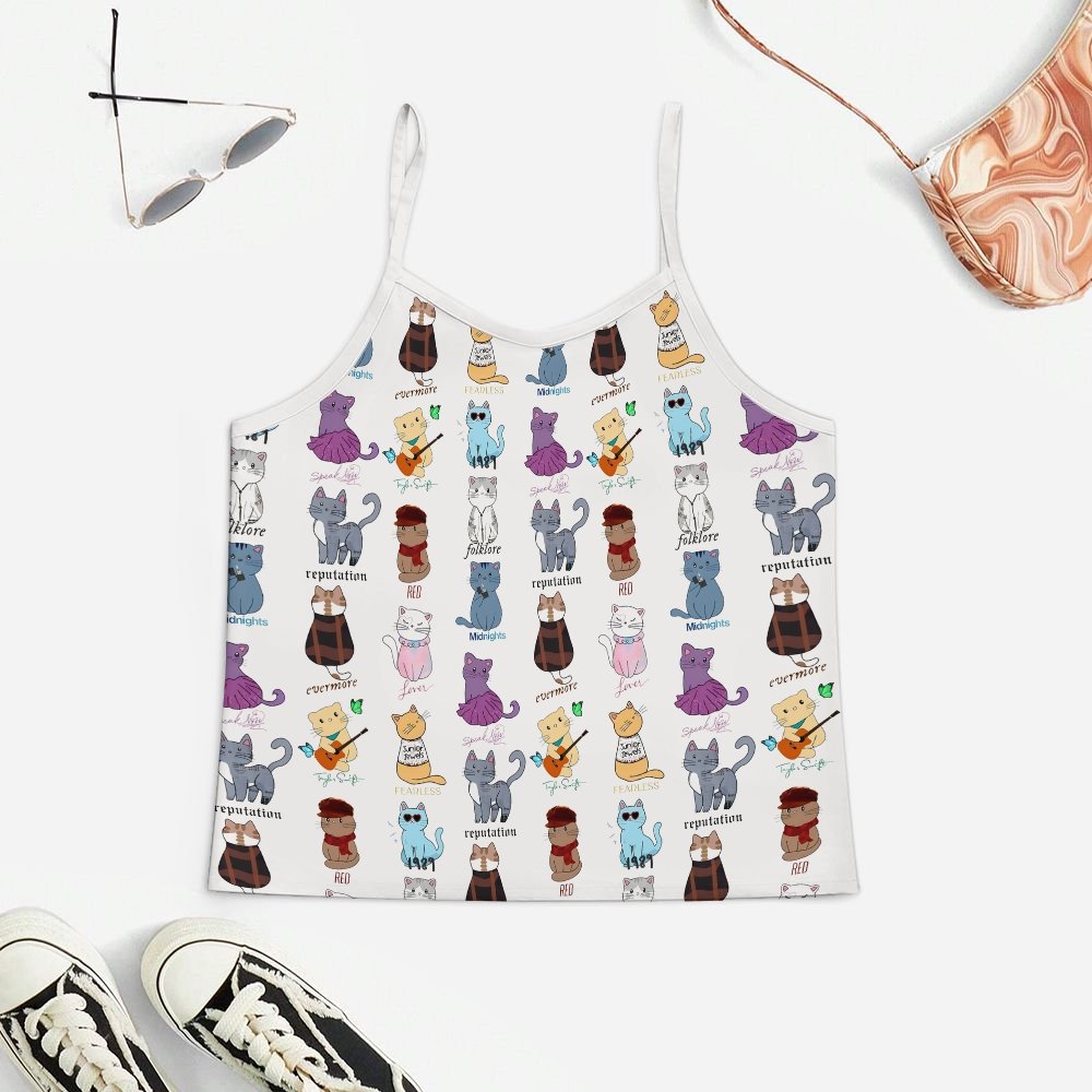 Cat Party Women's Geek Suspender Cami Set