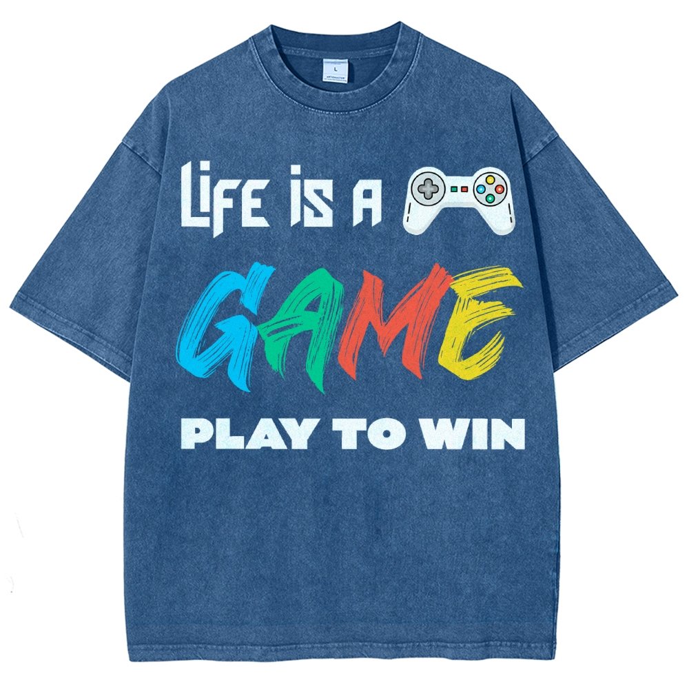 Life Is A Game Play To Win Vintage Distressed T-shirt