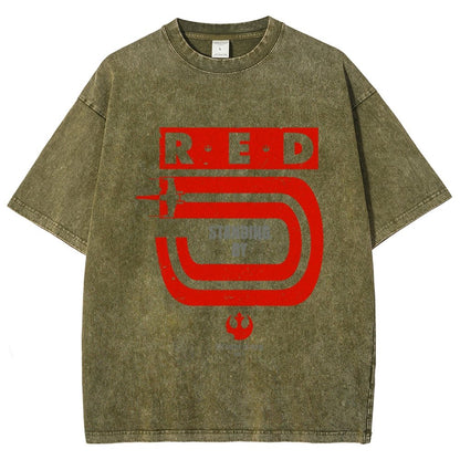 Red Star Standing By Vintage Distressed T-shirt