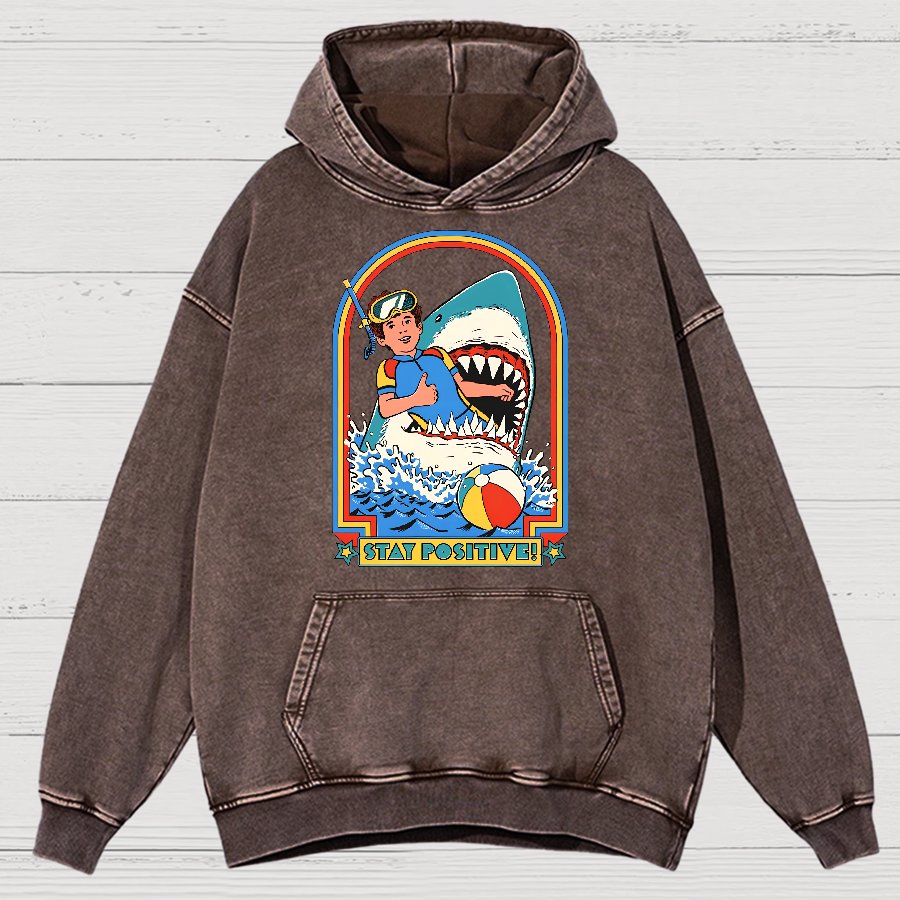 Stay Positive Vintage Distressed Hoodie