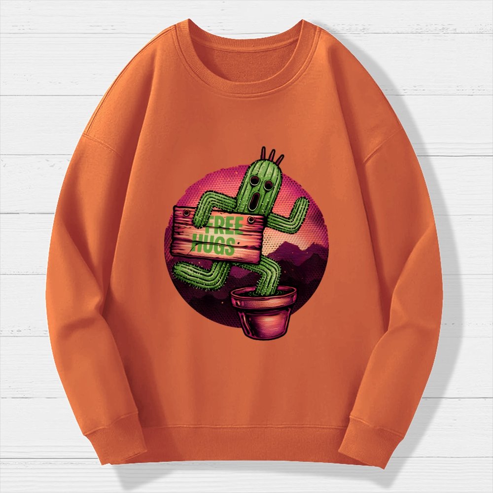 Huggable Cactus Geek Cotton Sweatshirt