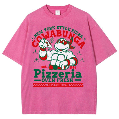 Cowabunga Pizzeria Pi Day Vintage Distressed T-shirt