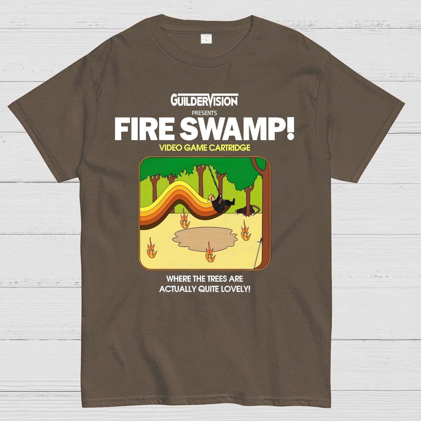 Retro Blazing Swamp Geek T-Shirt