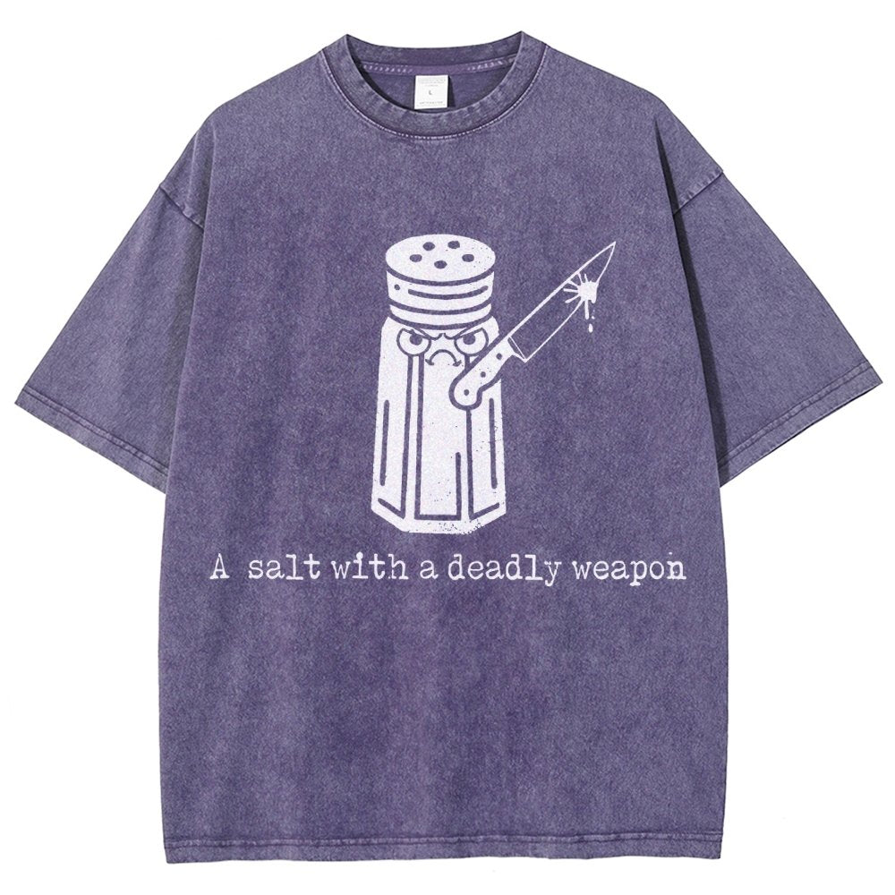 A Salt with a Deadly Weapon Vintage Distressed T-shirt
