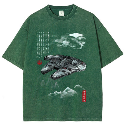 Escape from Mysterious City sumi-e Vintage Distressed T-shirt