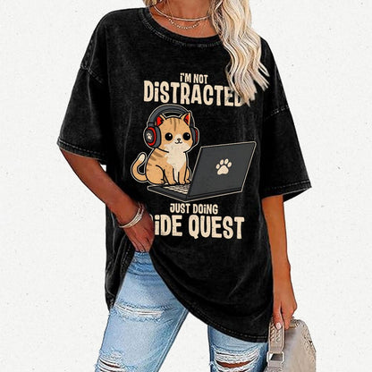 Doing Side Quest Vintage Distressed T-shirt