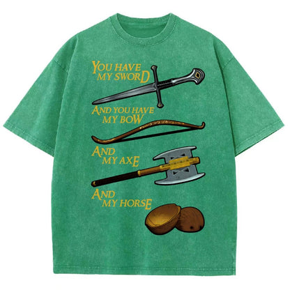 Holy Ring-You Have My Blade And You Have My Arrow And My Hammer And My Steed. Vintage Distressed T-shirt
