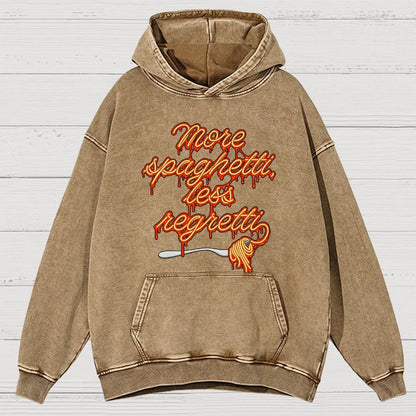 More Spaghetti Less Regretti Vintage Distressed Hoodie