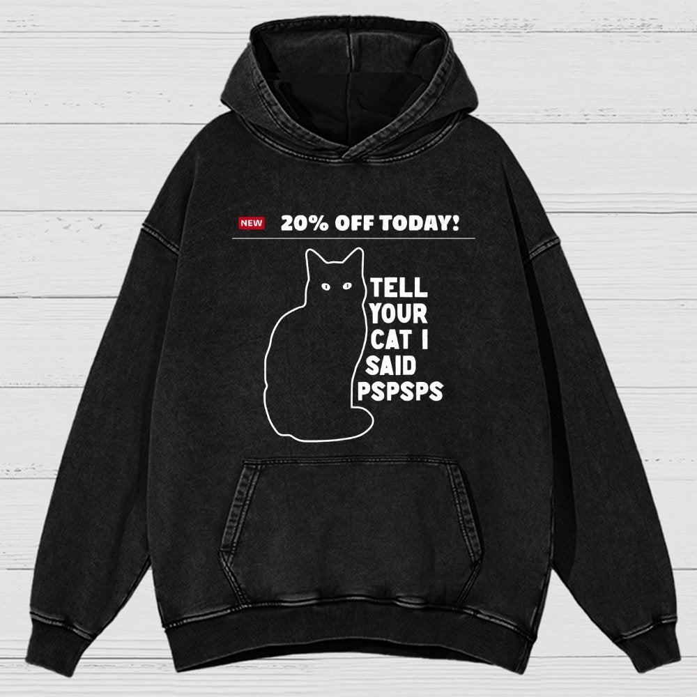 Tell Your Cat Vintage Distressed Hoodie