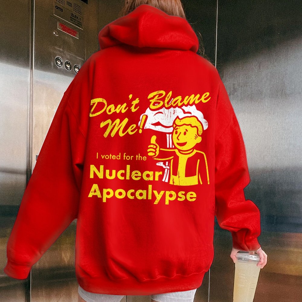 I Voted for the Apocalypse Printed Back Unisex Cotton Hoodie